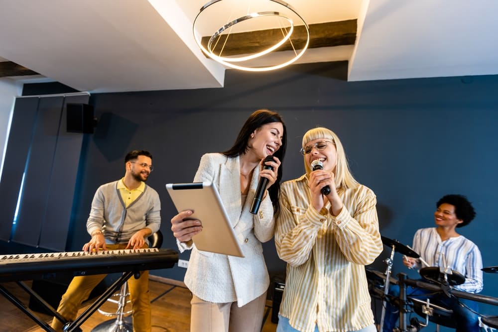 Two Girls Singing Karaoke